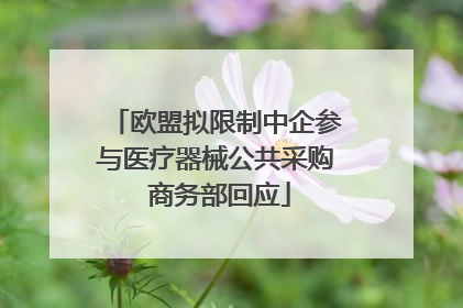 欧盟拟限制中企参与医疗器械公共采购 商务部回应