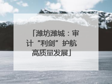 潍坊潍城：审计“利剑”护航高质量发展