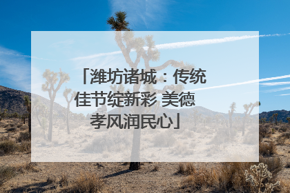 潍坊诸城：传统佳节绽新彩 美德孝风润民心