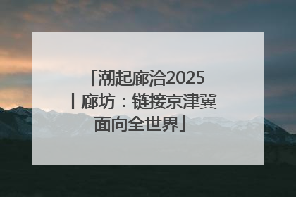 潮起廊洽2025丨廊坊：链接京津冀 面向全世界