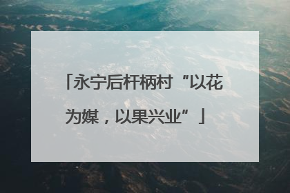 永宁后杆柄村“以花为媒，以果兴业”