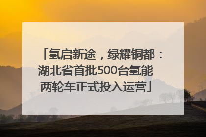 氢启新途，绿耀铜都：湖北省首批500台氢能两轮车正式投入运营