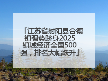 江苏省射阳县合德镇强势跻身2025镇域经济全国500强，排名大幅跃升