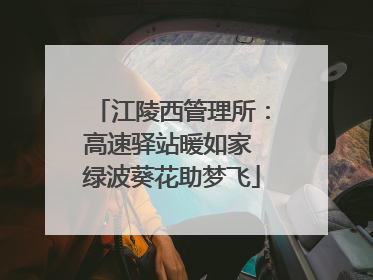 江陵西管理所：高速驿站暖如家 绿波葵花助梦飞