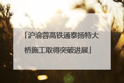 沪渝蓉高铁通泰扬特大桥施工取得突破进展