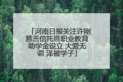河南日报关注许刚慈善信托暨职业教育助学金设立 大爱无疆 泽被学子