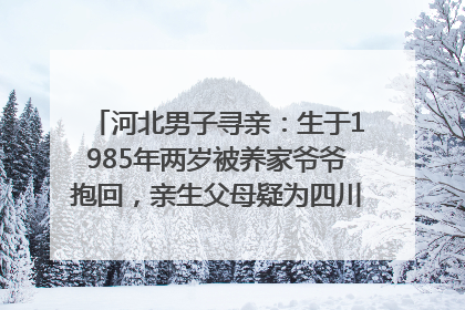 河北男子寻亲：生于1985年两岁被养家爷爷抱回，亲生父母疑为四川仪陇人｜红星寻人
