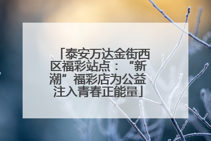 泰安万达金街西区福彩站点：“新潮”福彩店为公益注入青春正能量