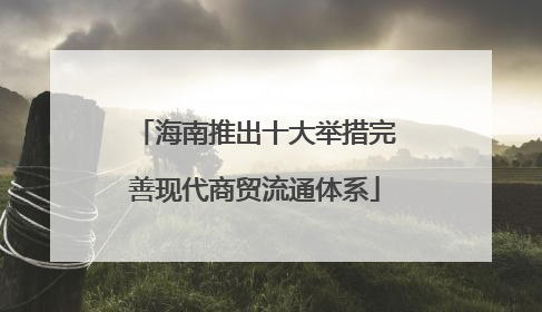 海南推出十大举措完善现代商贸流通体系