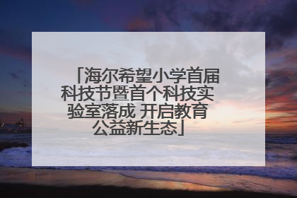 海尔希望小学首届科技节暨首个科技实验室落成 开启教育公益新生态