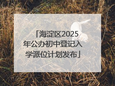海淀区2025年公办初中登记入学派位计划发布