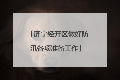 济宁经开区做好防汛各项准备工作