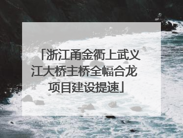 浙江甬金衢上武义江大桥主桥全幅合龙 项目建设提速