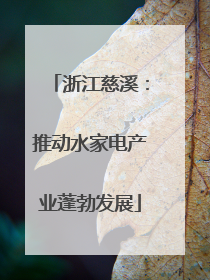 浙江慈溪：推动水家电产业蓬勃发展
