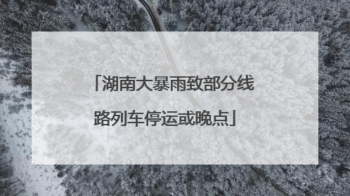 湖南大暴雨致部分线路列车停运或晚点