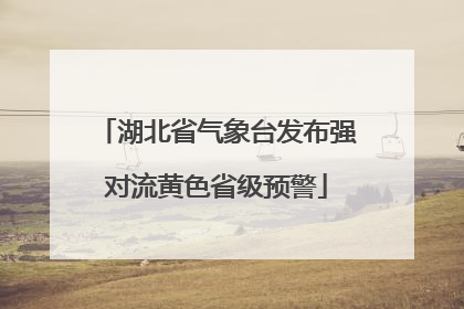 湖北省气象台发布强对流黄色省级预警