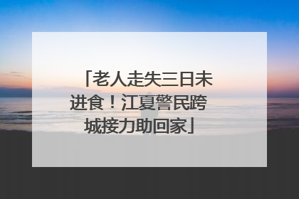 老人走失三日未进食！江夏警民跨城接力助回家