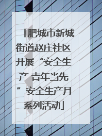 肥城市新城街道赵庄社区开展“安全生产 青年当先”安全生产月系列活动