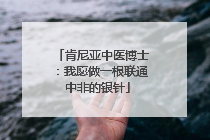 肯尼亚中医博士：我愿做一根联通中非的银针