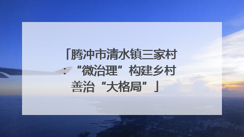 腾冲市清水镇三家村：“微治理”构建乡村善治“大格局”