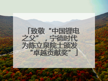 致敬“中国锂电之父”，宁德时代为陈立泉院士颁发“卓越贡献奖”