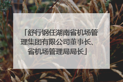 舒行钢任湖南省机场管理集团有限公司董事长、省机场管理局局长