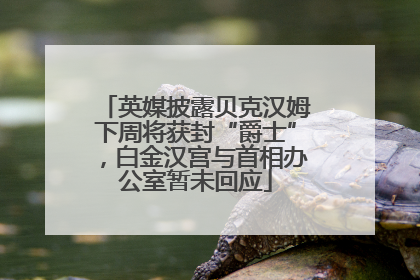 英媒披露贝克汉姆下周将获封“爵士”，白金汉宫与首相办公室暂未回应