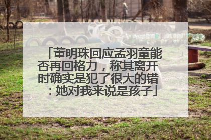 董明珠回应孟羽童能否再回格力，称其离开时确实是犯了很大的错：她对我来说是孩子