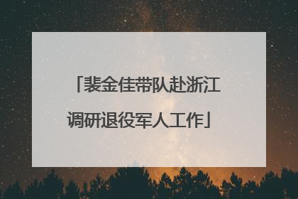 裴金佳带队赴浙江调研退役军人工作