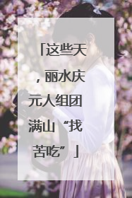 这些天，丽水庆元人组团满山“找苦吃”