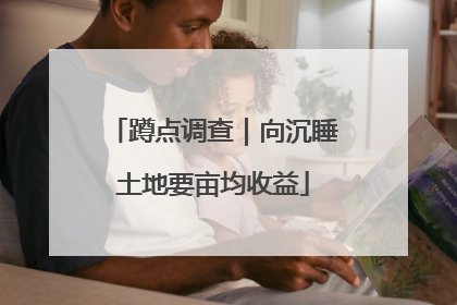 蹲点调查｜向沉睡土地要亩均收益