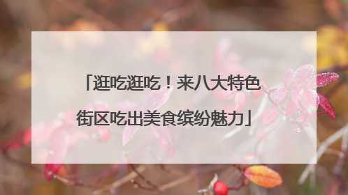 逛吃逛吃！来八大特色街区吃出美食缤纷魅力
