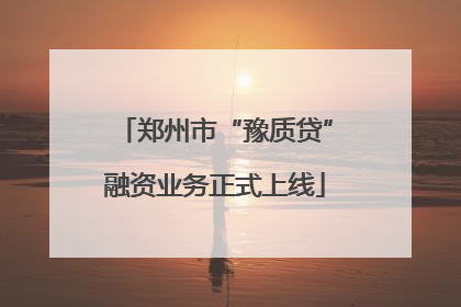 郑州市“豫质贷”融资业务正式上线