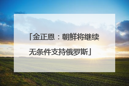 金正恩：朝鲜将继续无条件支持俄罗斯