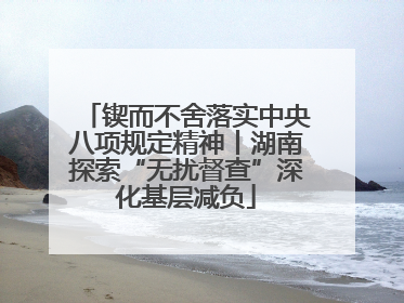 锲而不舍落实中央八项规定精神丨湖南探索“无扰督查”深化基层减负
