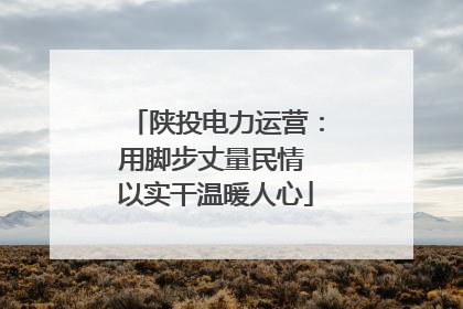 陕投电力运营：用脚步丈量民情 以实干温暖人心