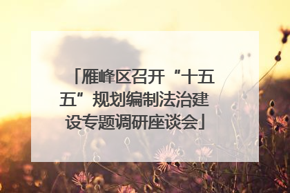 雁峰区召开“十五五”规划编制法治建设专题调研座谈会