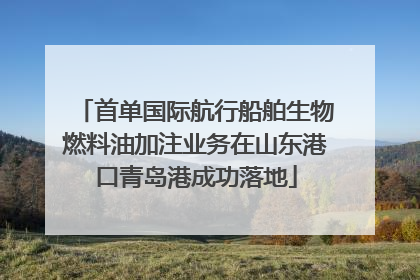 首单国际航行船舶生物燃料油加注业务在山东港口青岛港成功落地