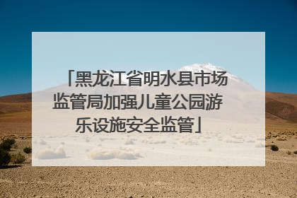 黑龙江省明水县市场监管局加强儿童公园游乐设施安全监管