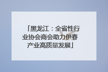 黑龙江：全省性行业协会商会助力伊春产业高质量发展