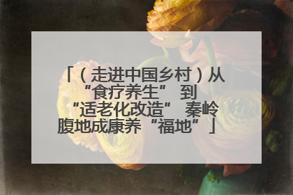 （走进中国乡村）从 “食疗养生” 到 “适老化改造” 秦岭腹地成康养“福地”