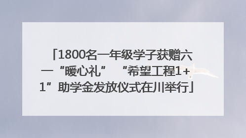 1800名一年级学子获赠六一“暖心礼” “希望工程1+1”助学金发放仪式在川举行