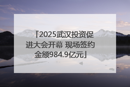 2025武汉投资促进大会开幕 现场签约金额984.9亿元
