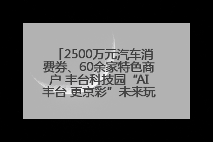 2500万元汽车消费券、60余家特色商户 丰台科技园“AI丰台 更京彩”未来玩家市集活动正式开幕