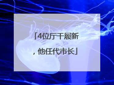 4位厅干履新，他任代市长
