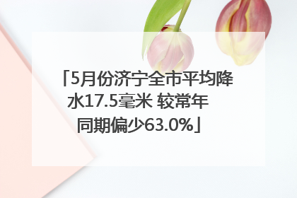 5月份济宁全市平均降水17.5毫米 较常年同期偏少63.0%